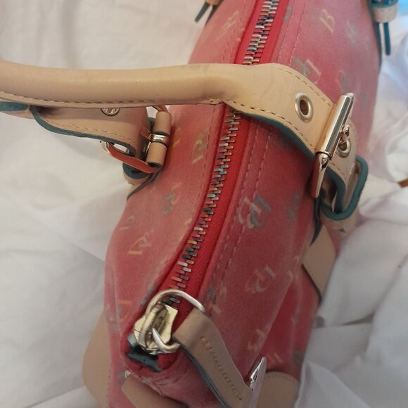Vintage Y2K 2003 Dooney & Bourke Pink Monogram Domed Satchel Barbiecore - Picture 16 of 16